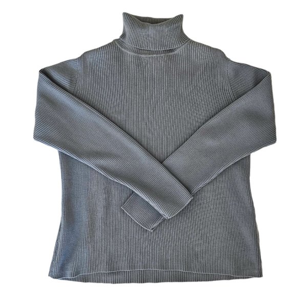 Petite Sophisticate LS Ribbed Turtleneck Top | Like New | MP | Dusty Blue - Picture 8 of 12